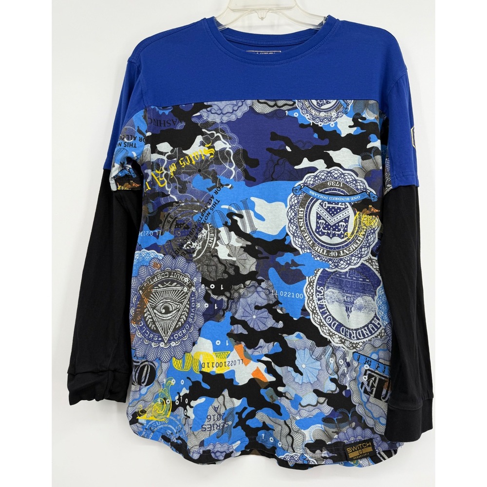 SWITCH Remarkable‎ Boys Long Sleeve Graphic T-Shirt XL Y2K Skater Street Fashion